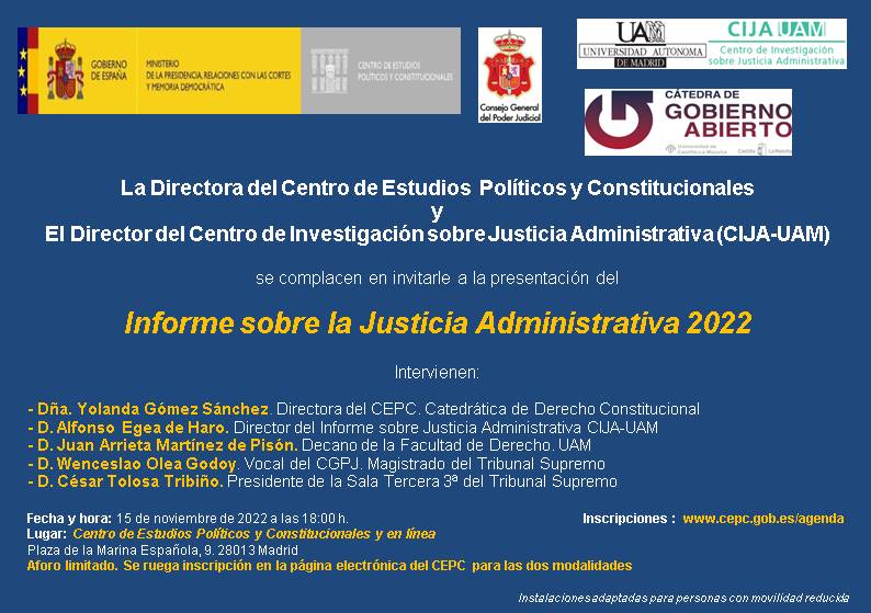 Presentación del informe sobre la Justicia Administrativa 2022