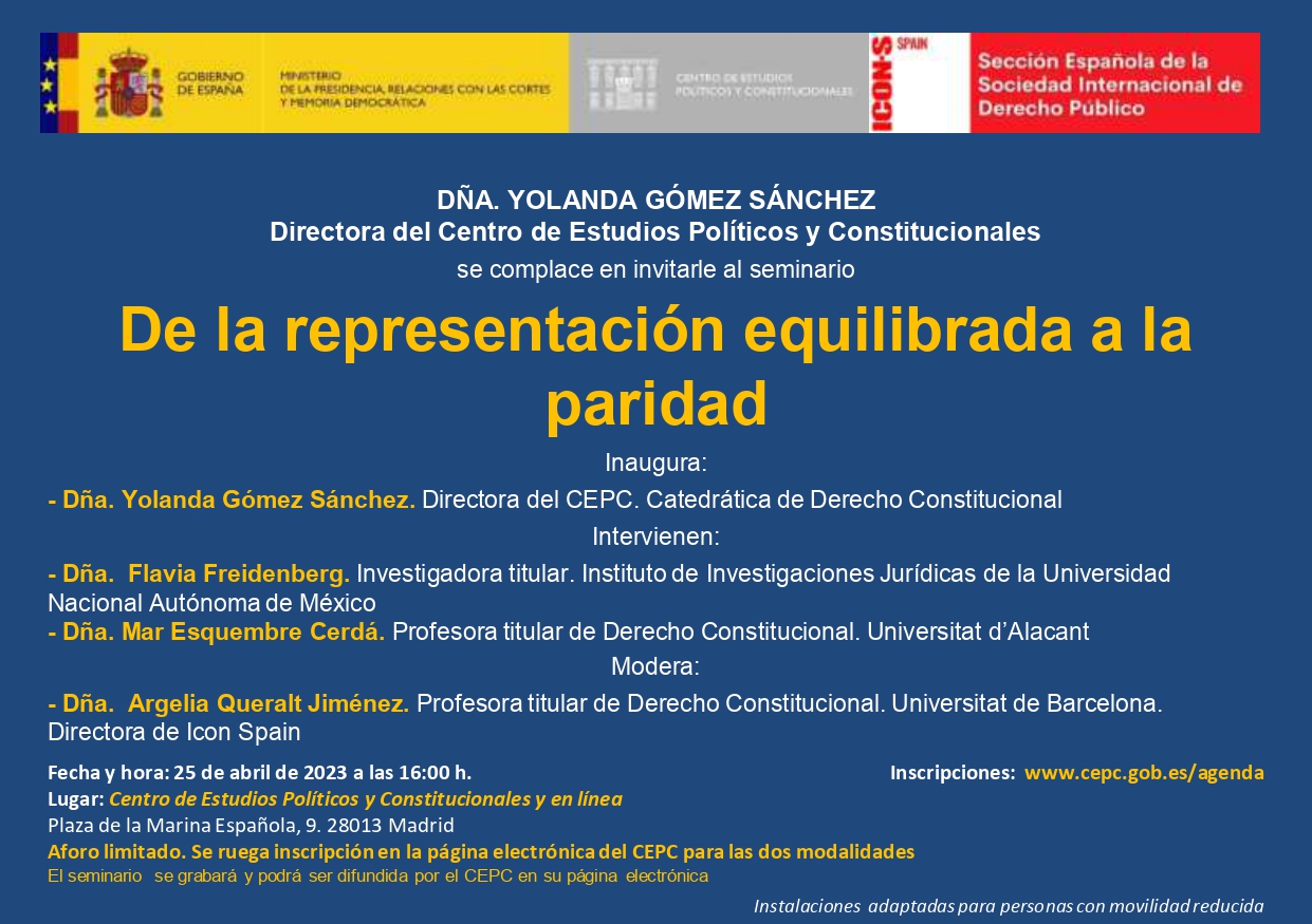 Seminario "De la representación equilibrada a la paridad"