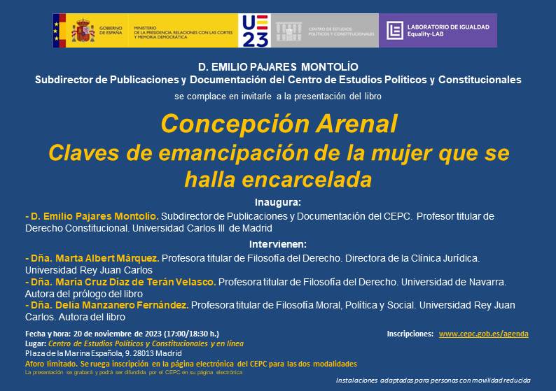 Presentación del libro "Concepción Arenal. Claves de emancipación de la mujer que se halla encarcelada"