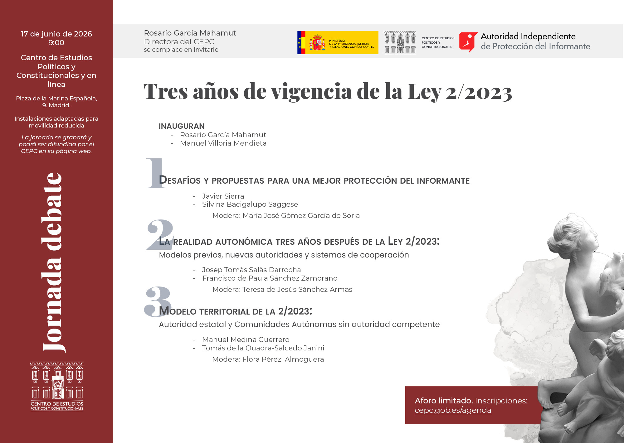 Jornada de debate "Tres años de vigencia de la Ley 2/2023"