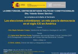 Seminario sobre las elecciones colombianas: un reto para la democracia en el siglo XXI en América (05/07/2022 )