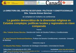 Conferencia “La gestión democrática de la diversidad religiosa en Estados complejos: políticas locales y regionales en clave comparada”