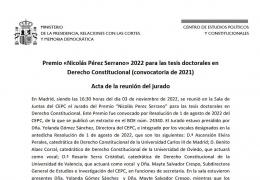 Resolución de concesión del Premio Nicolás Pérez Serrano 2021