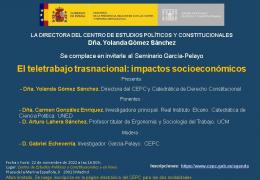 Seminario García-Pelayo El teletrabajo trasnacional: impactos socioeconómicos