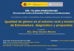 Presentación de la Igualdad de género en el entorno rural y municipal de Extremadura: diagnóstico y propuestas