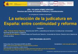 Seminario "La selección de la judicatura en España: entre continuidad y reforma"