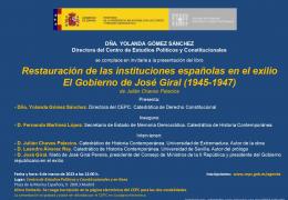 Presentación del libro “Restauración de las instituciones españolas en el exilio. El Gobierno de José Giral (1945-1947)”