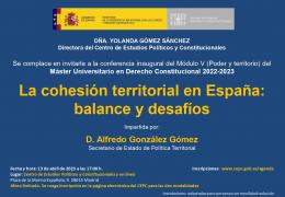 Conferencia inaugural del Módulo V del Máster "La cohesión territorial en España: balance y desafíos"
