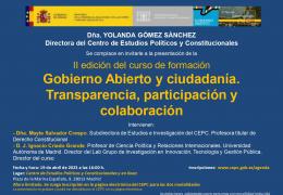  Presentación de la II edición del curso de formación "Gobierno Abierto y ciudadanía. Transparencia, participación y colaboraciónlibro" 