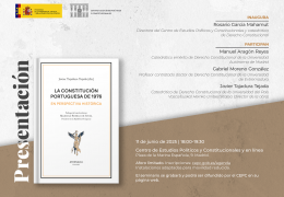 Presentación del libro "La Constitución Portuguesa de 1976 en perspectiva histórica"