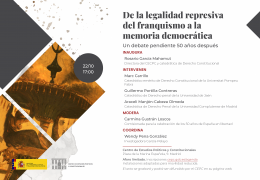 Seminario "De la legalidad represiva del franquismo a la memoria democrática. Un debate pendiente 50 años después"