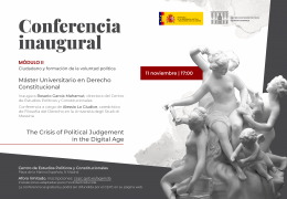 Conferencia inaugural del Módulo II "The Crisis of Political Judgement in the Digital Age"