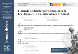 I Jornada de debate "El proyecto de Ley Orgánica de Enjuiciamiento Criminal"