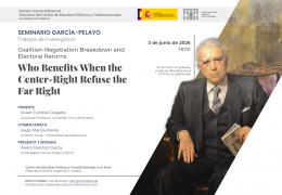 Seminario García-Pelayo Trabajos de investigación: "Coalition Negotiation Breakdown and Electoral Returns Who Benefits When the Center-Right Refuse the Far Right"