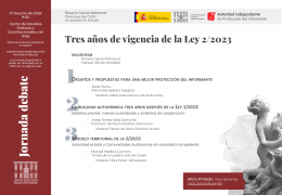 Jornada de debate "Tres años de vigencia de la Ley 2/2023"