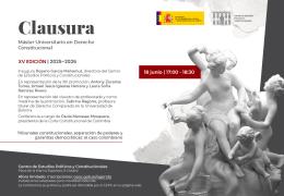 Clausura del Máster Universitario en Derecho Constitucional, XV edición 2025-2026