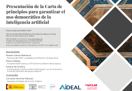 Presentación de la "Carta de principios para garantizar el uso democrático de la inteligencia artificial"