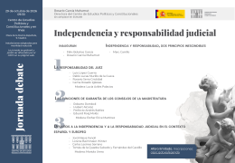 Jornada de debate "Independencia y responsabilidad judicial"