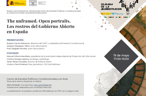 Presentación del proyecto "The unframed. Open portraits.  Los rostros del Gobierno Abierto en España"
