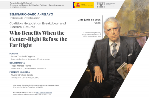 Seminario García-Pelayo Trabajos de investigación: "Coalition Negotiation Breakdown and Electoral Returns Who Benefits When the Center-Right Refuse the Far Right"