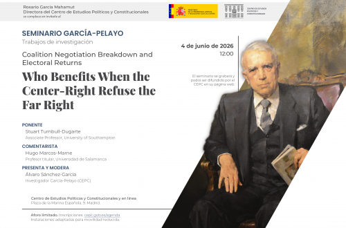 Seminario García-Pelayo Trabajos de investigación: "Coalition Negotiation Breakdown and Electoral Returns Who Benefits When the Center-Right Refuse the Far Right"